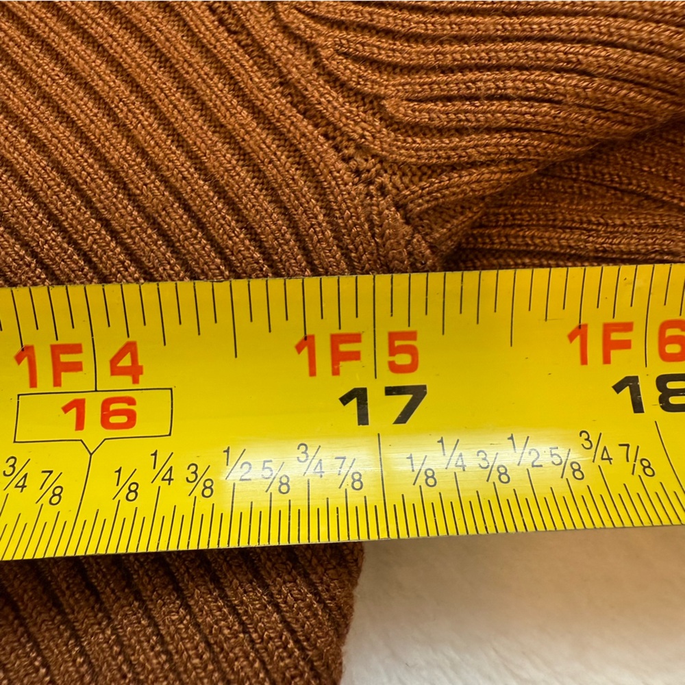 EUC Calvin Klein Rich Brown Ribbed Turtle Neck Sweater - Picture 8 of 8